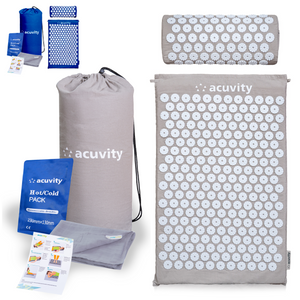 The Complete Acupressure Mat Package with bonus hot/cold pack, cover sheet, user guide & carry bag - FREE UK SHIPPING INC